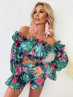 Komplet LOVE by Ricca, green palmas 02