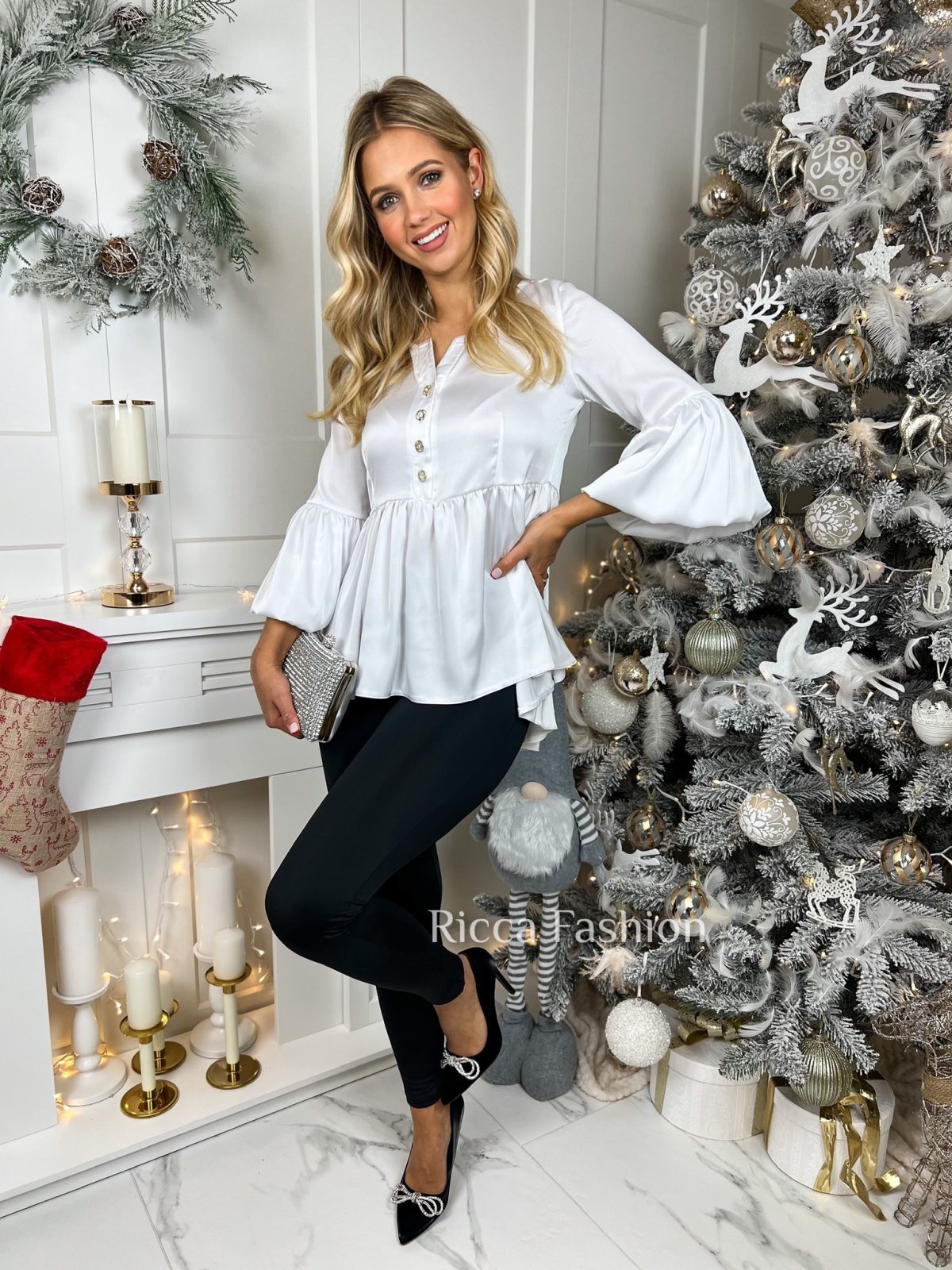 Koszula/bluzka FLAMENCO by Ricca, satin white