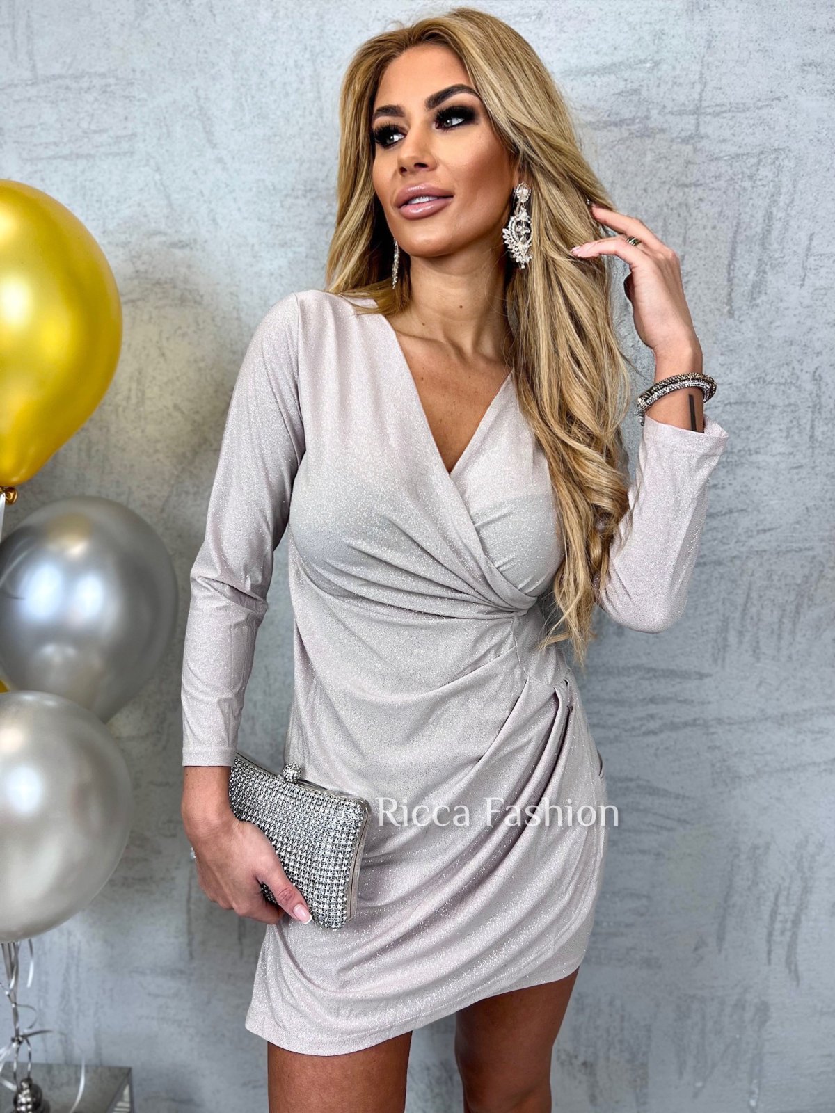 Sukienka LOVE by Ricca, szampańska