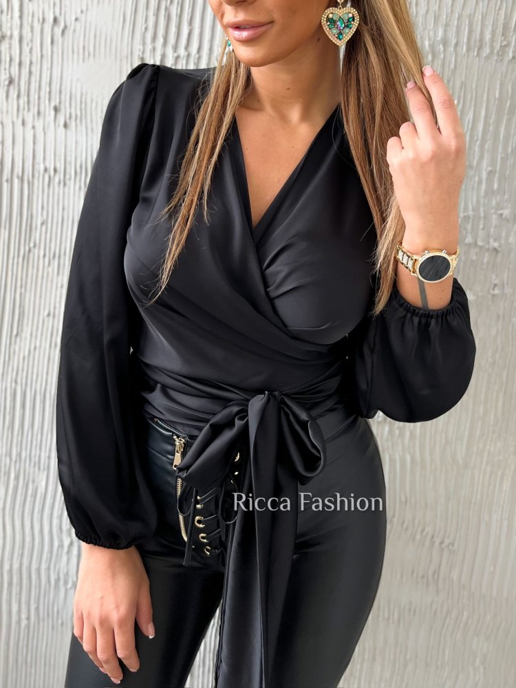 Koszula BRIGITTE by Ricca, satin black