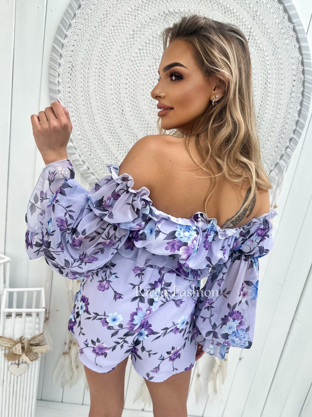 Komplet LOVE by Ricca, lila flowers 11