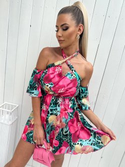 Kombinezon satynowy JASMINE SATIN, turquoise wild 1