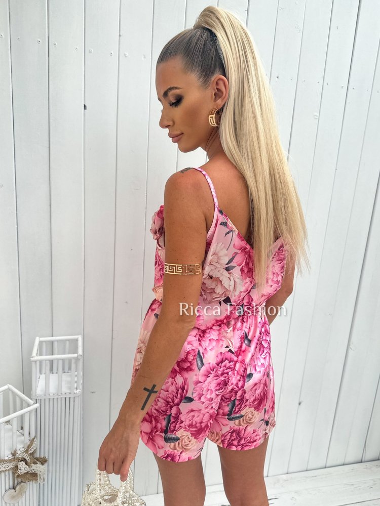 Komplet satynowy MALAGA by Ricca, powder/beige roses 6