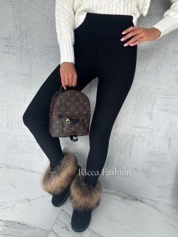 Legginsy prążkowane LOOP, black