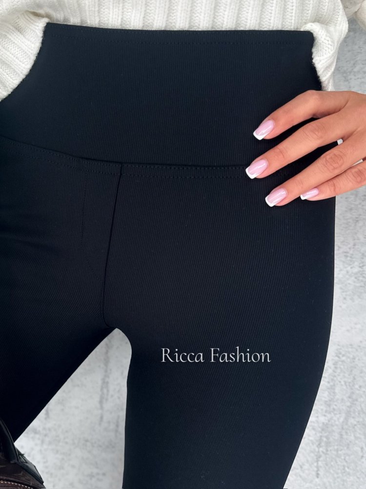 Legginsy prążkowane LOOP, black