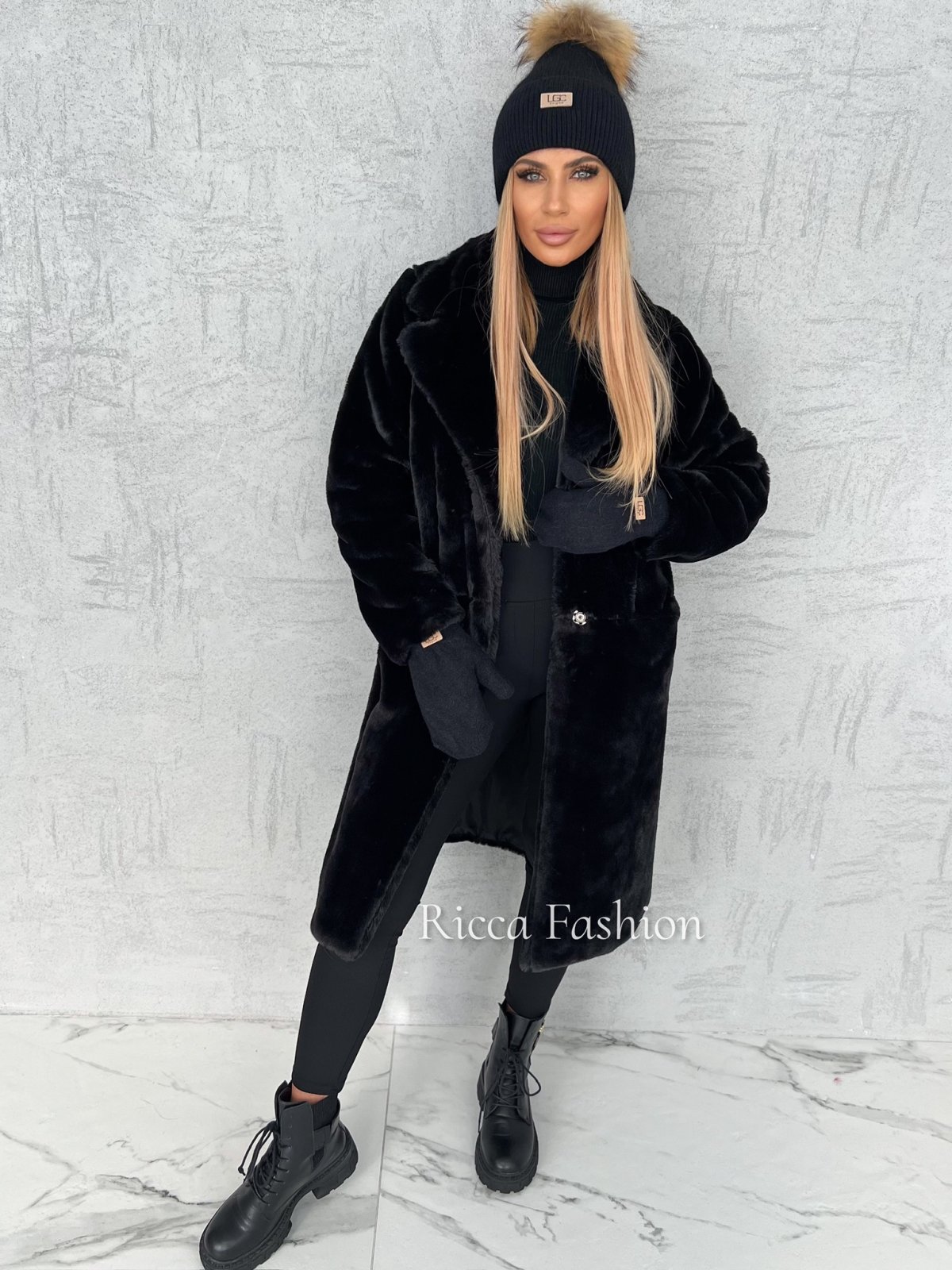 Rękawiczki z wełną SNOWMAN, black