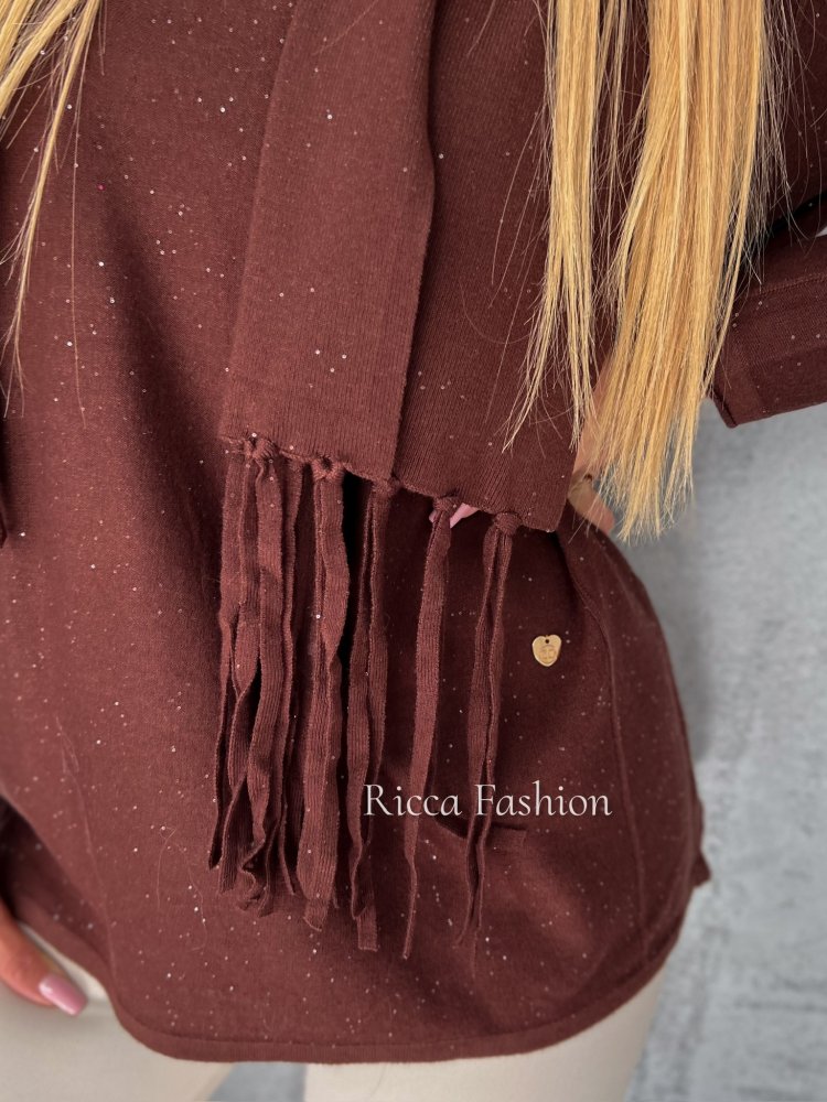 Sweter z szalem JOANA,...