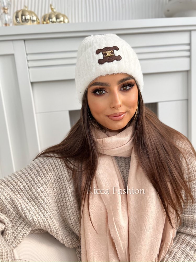 Czapka alpaka CELSITO, ecru