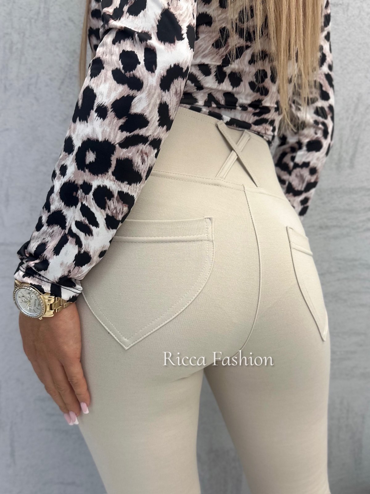 Legginsy STYLING, beige
