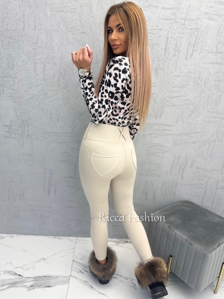 Legginsy STYLING, beige