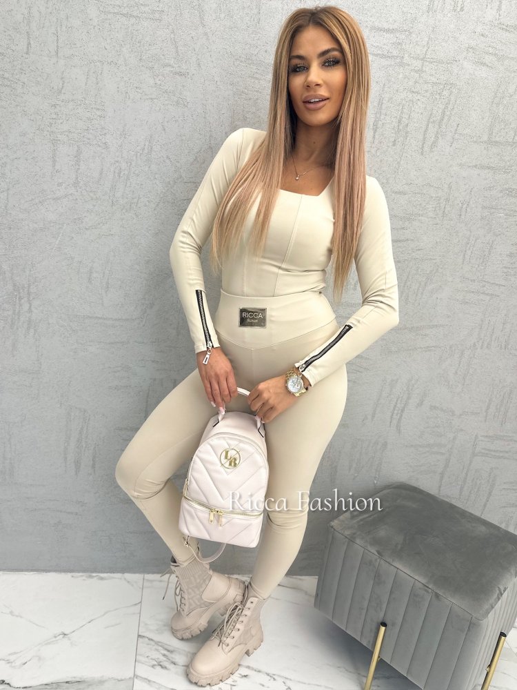 Bluzka ARIANA ZIP, beige