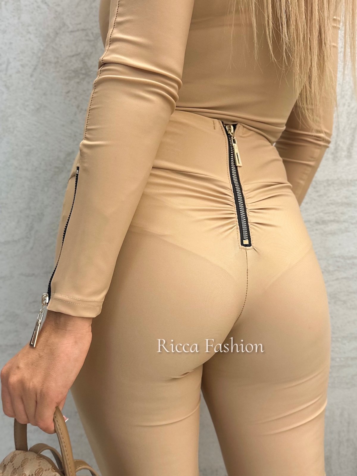 Legginsy ARIANA ZIP, carmel