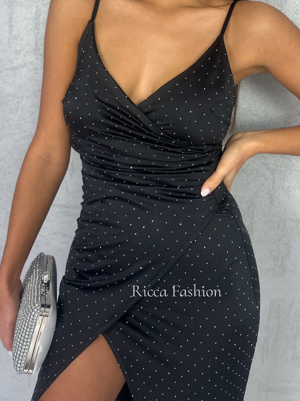 Sukienka z diamencikami DELISHA, black