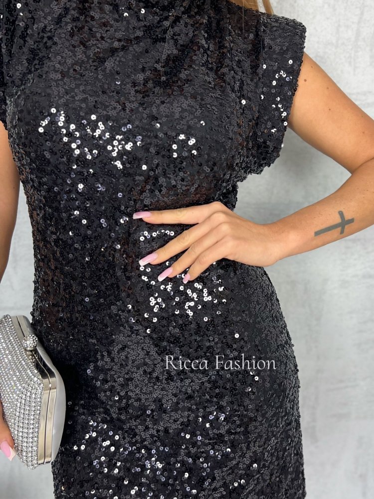 Sukienka cekinowa VIRGINIA, black