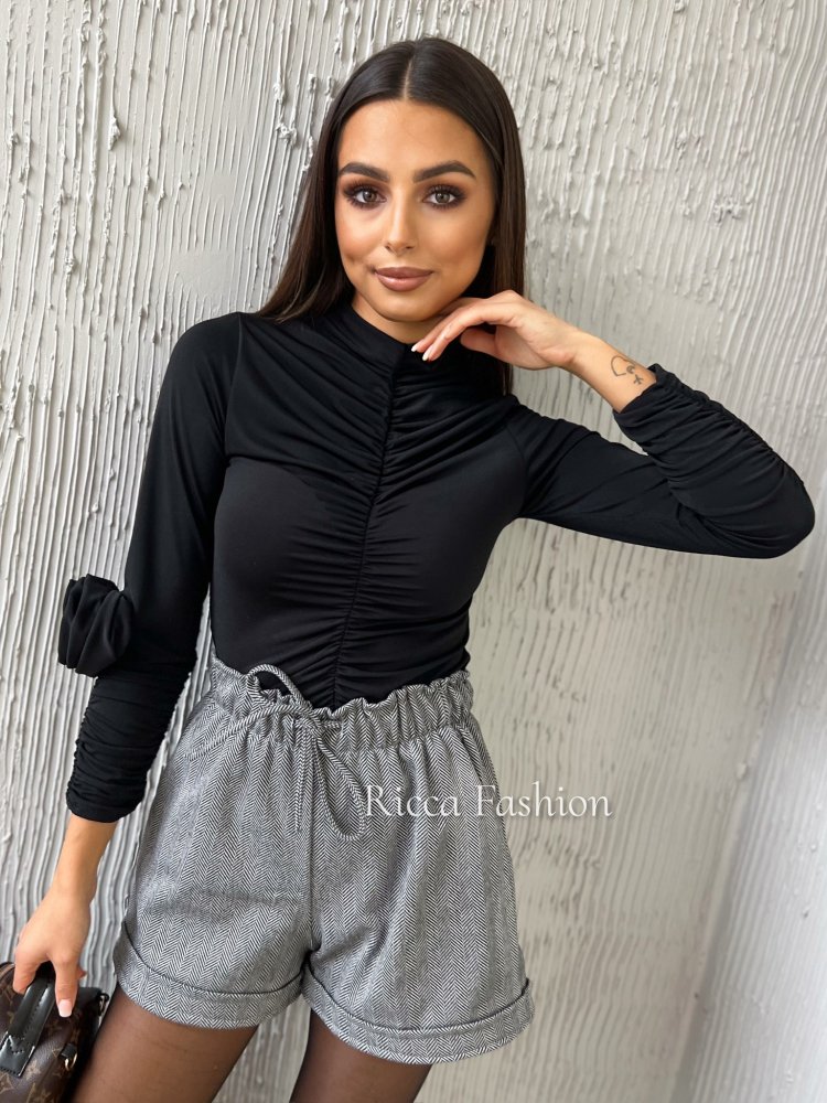 Szorty w jodełkę COLIN, gray