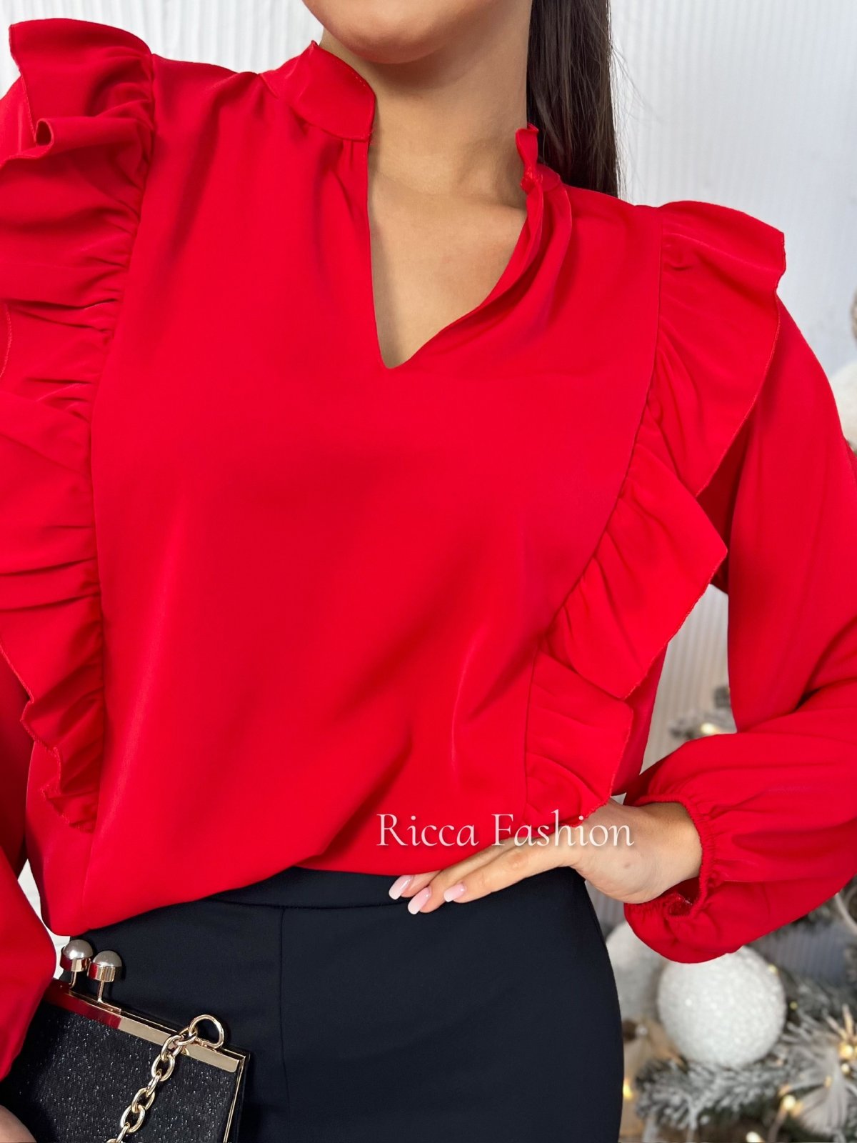 Koszula z falbankami ARMELIA, red