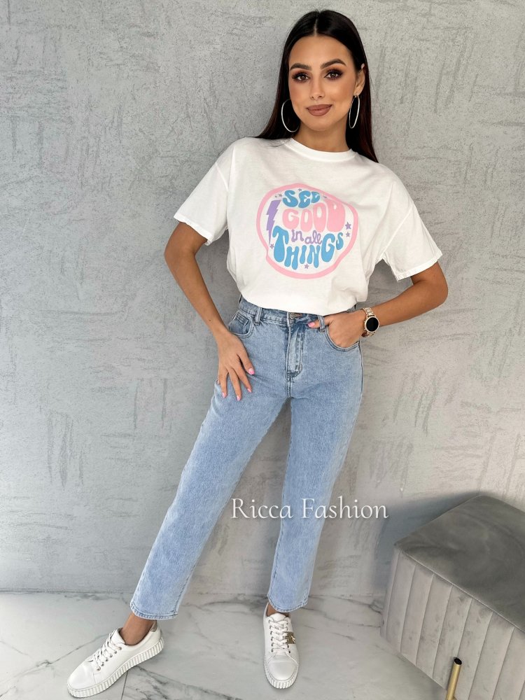 T-shirt GOOD THINGS, white