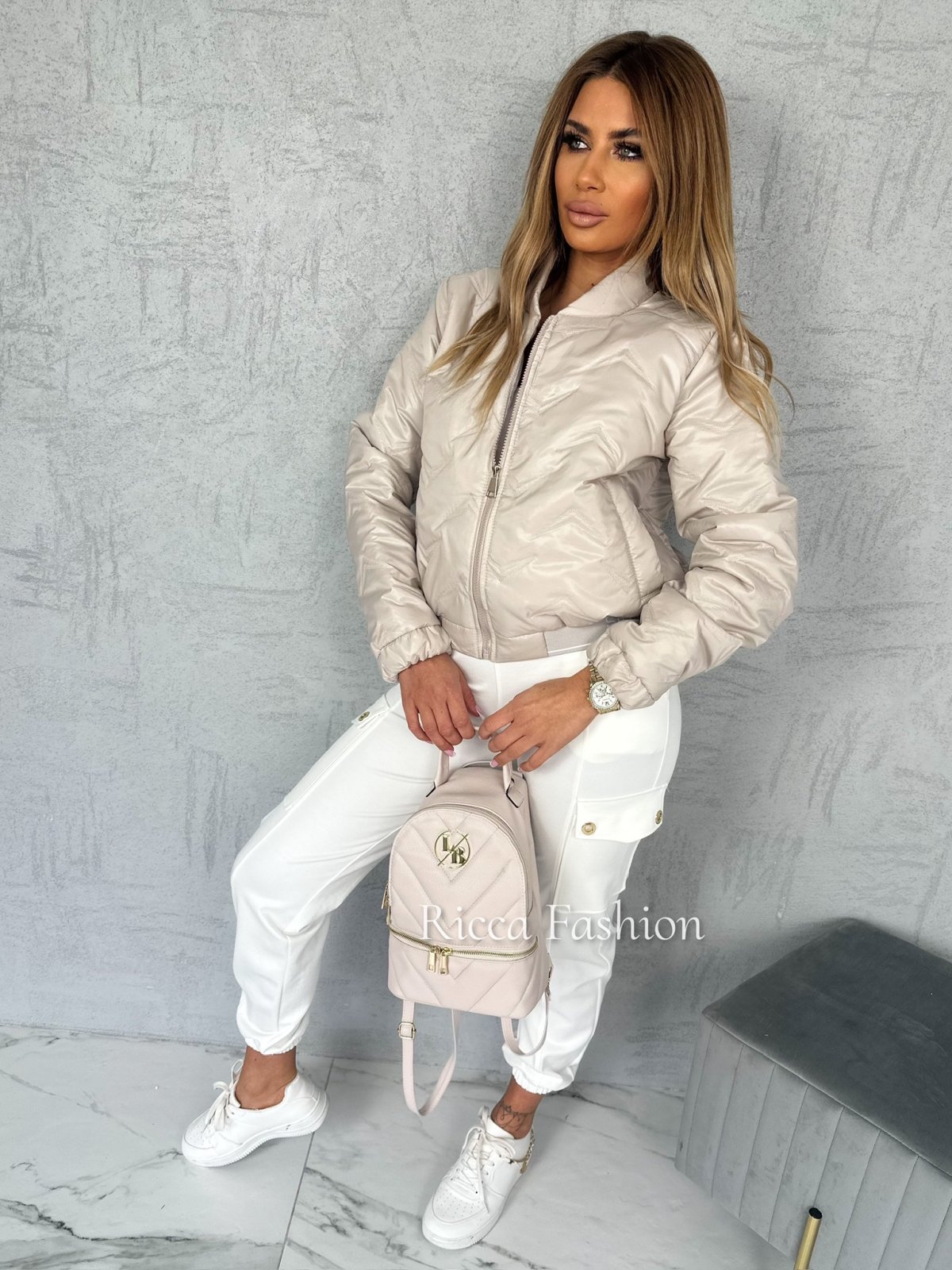 Kurtka pikowana HUDSON, beige