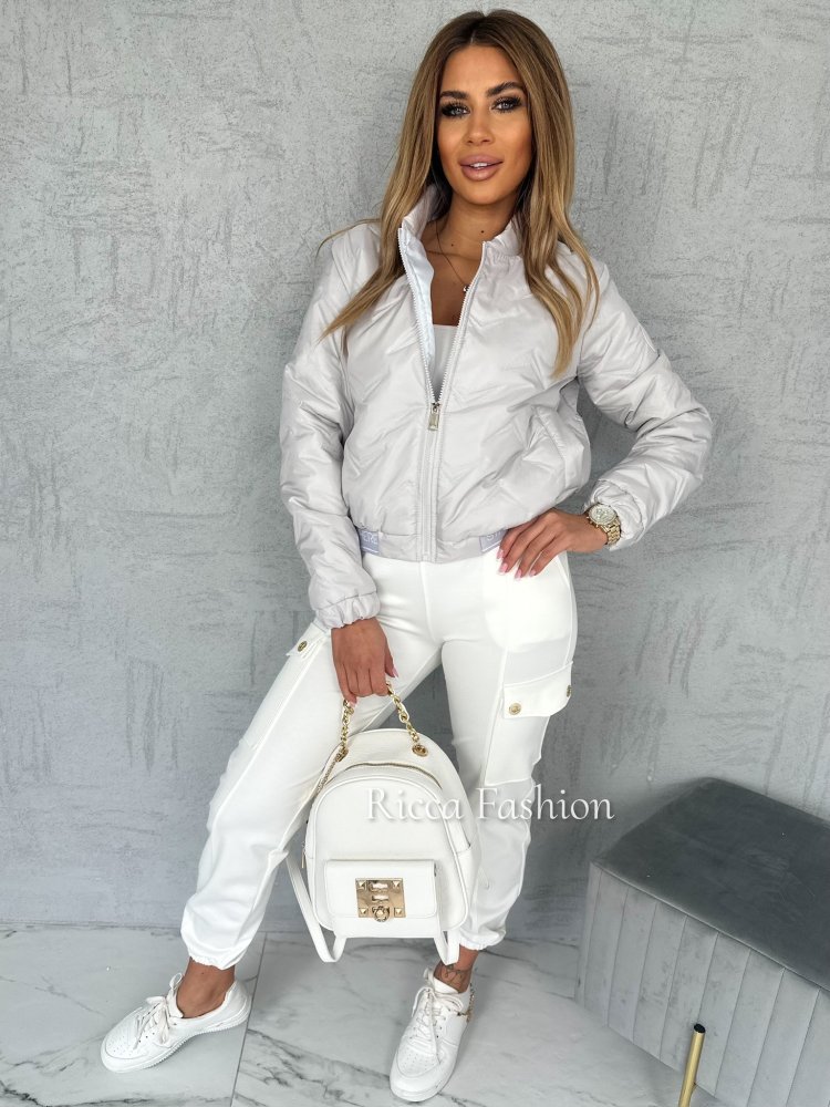 Kurtka pikowana HUDSON, light gray