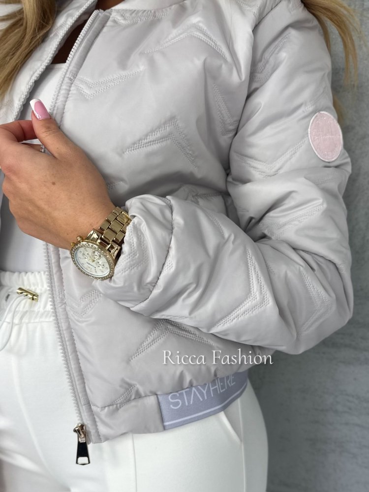 Kurtka pikowana HUDSON, light gray