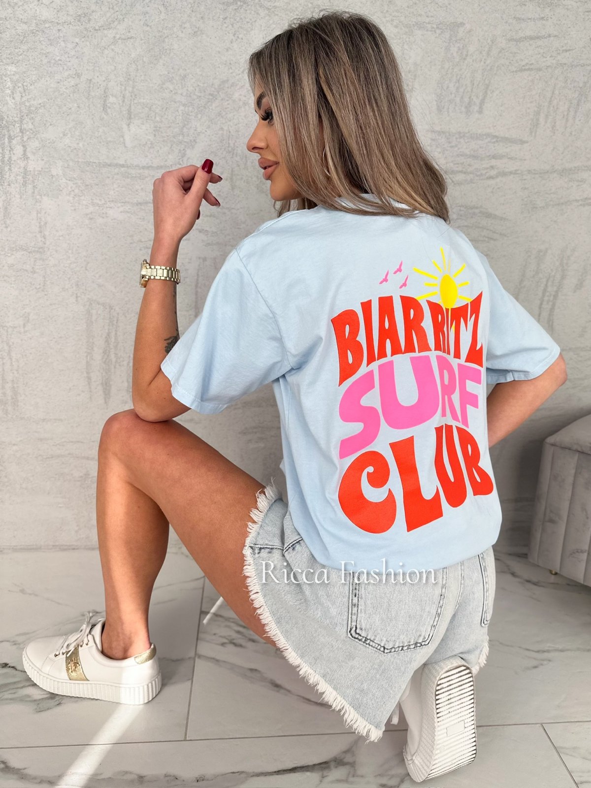 T-shirt SURF CLUB, baby blue