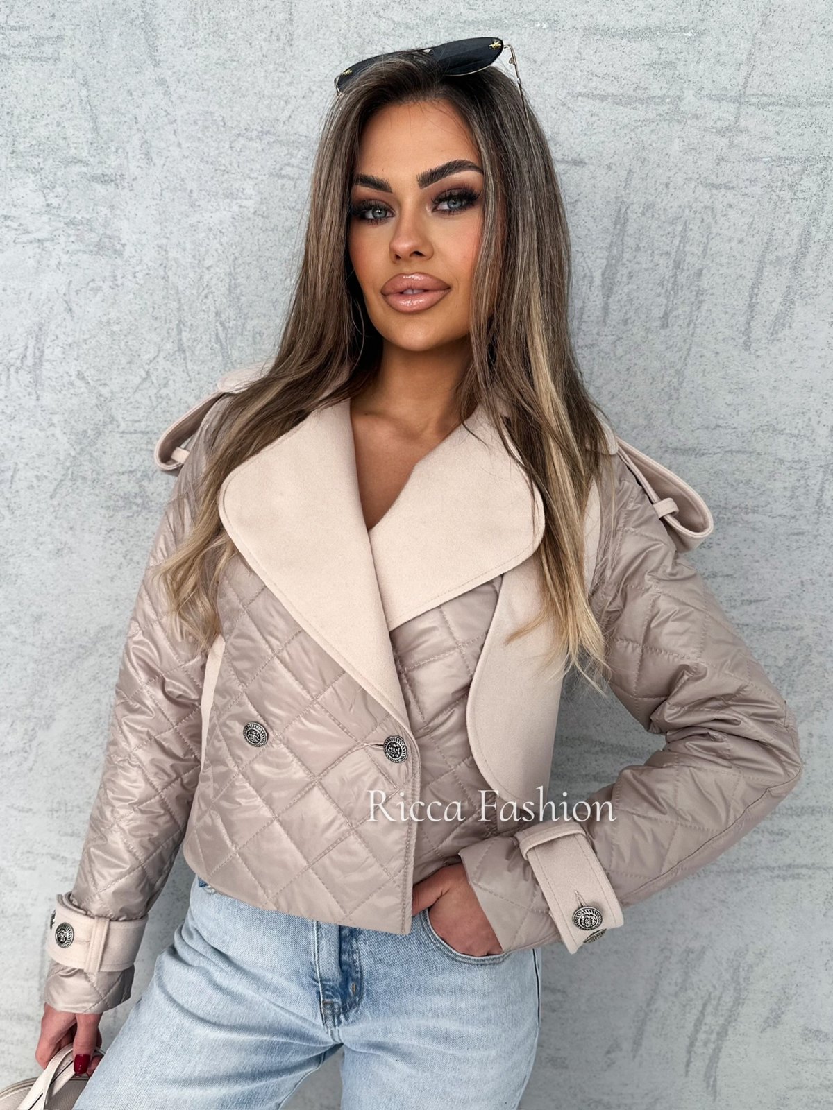 Kurtka wiosenna z wełną DEVINE, beige