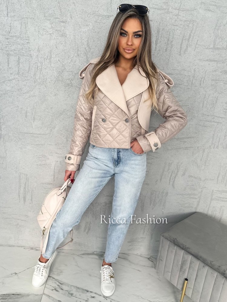 Kurtka wiosenna z wełną DEVINE, beige