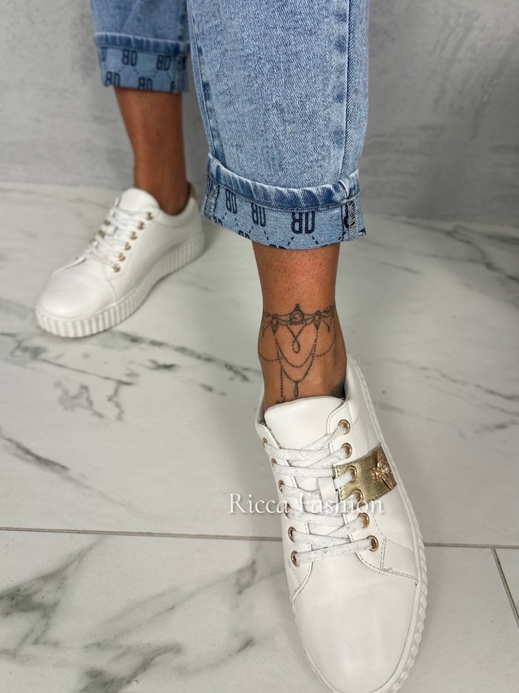 Spodnie mom fit NOISE, blue