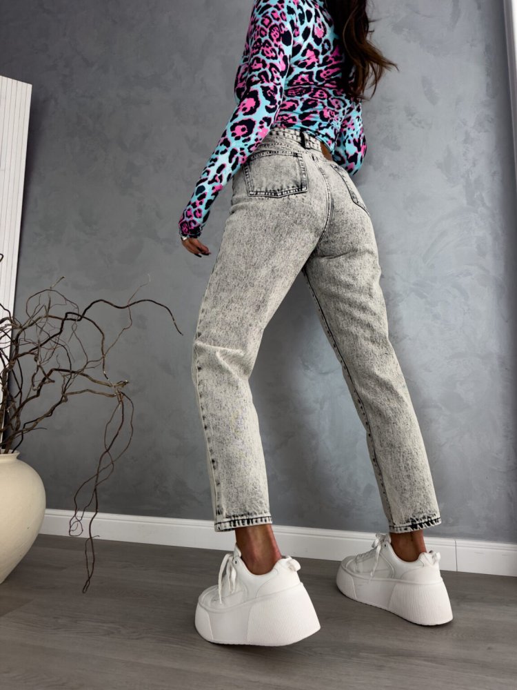 Spodnie mom fit DEK, szare