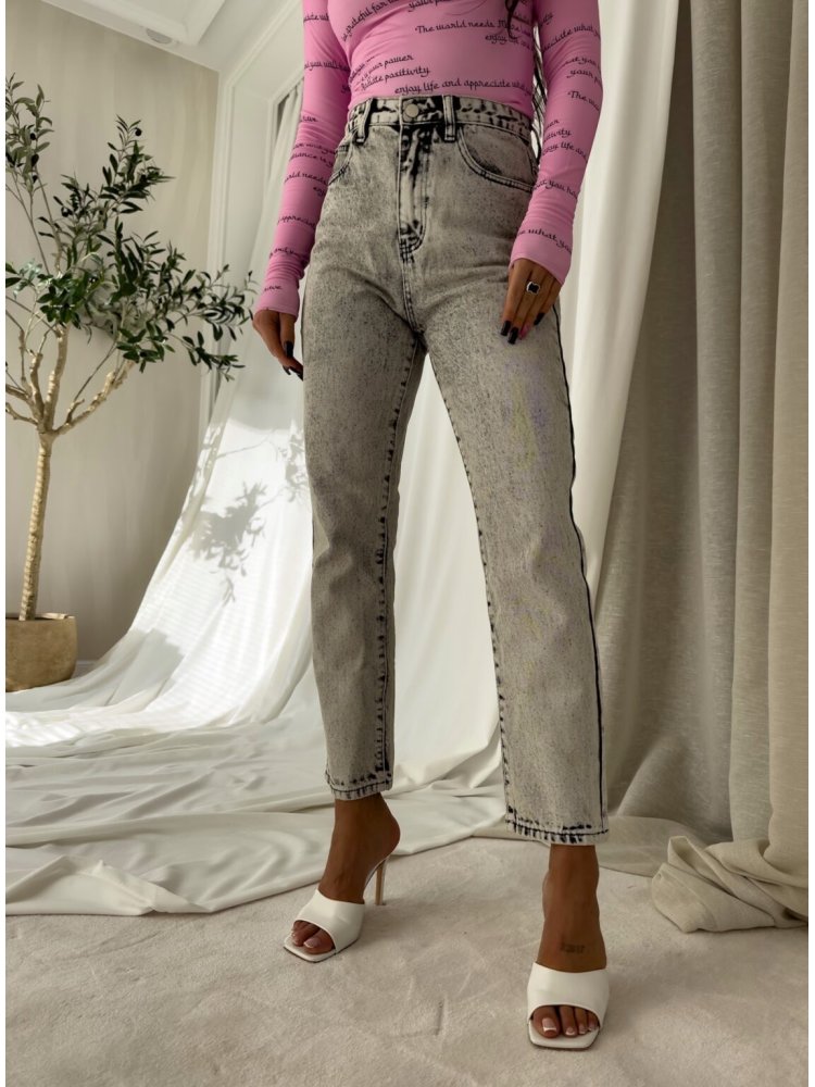 Spodnie mom fit DEK, szare