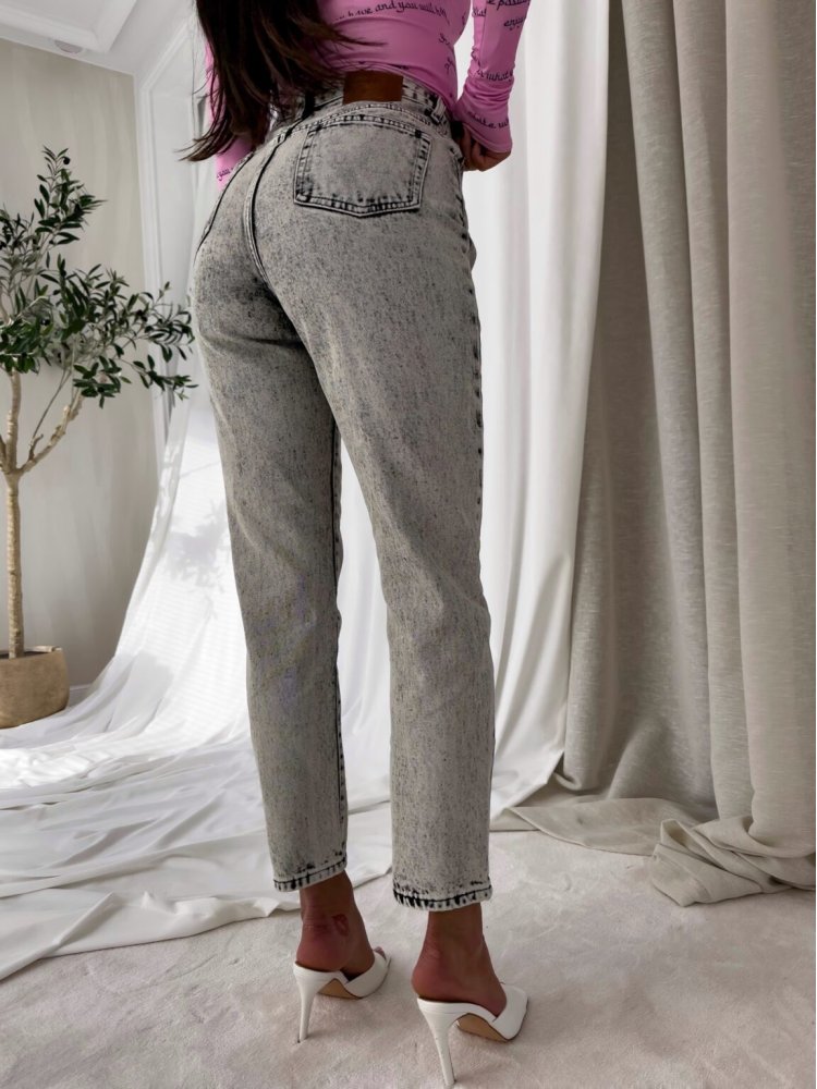 Spodnie mom fit DEK, szare