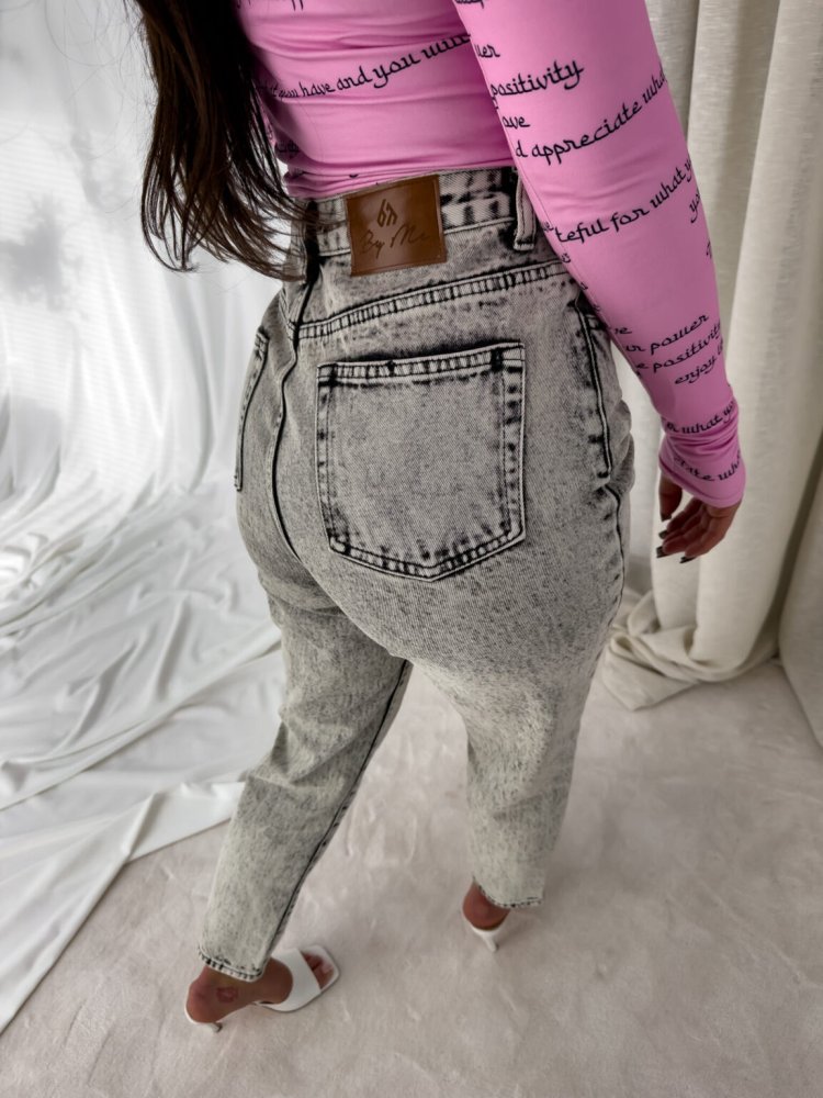 Spodnie mom fit DEK, szare