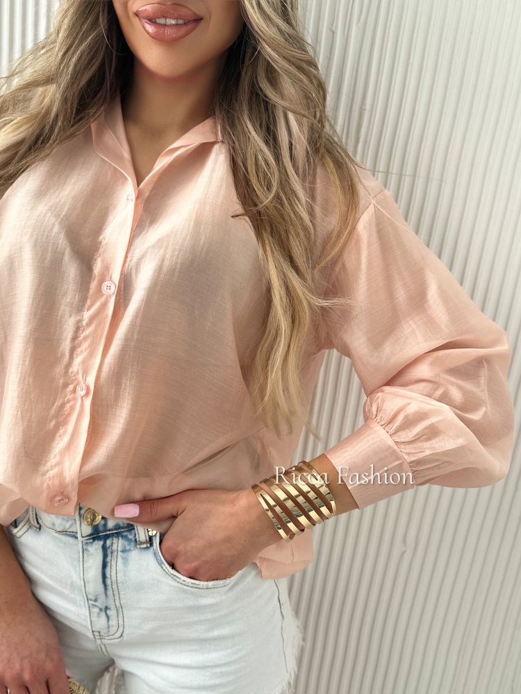 Koszula premium SILKY, peach