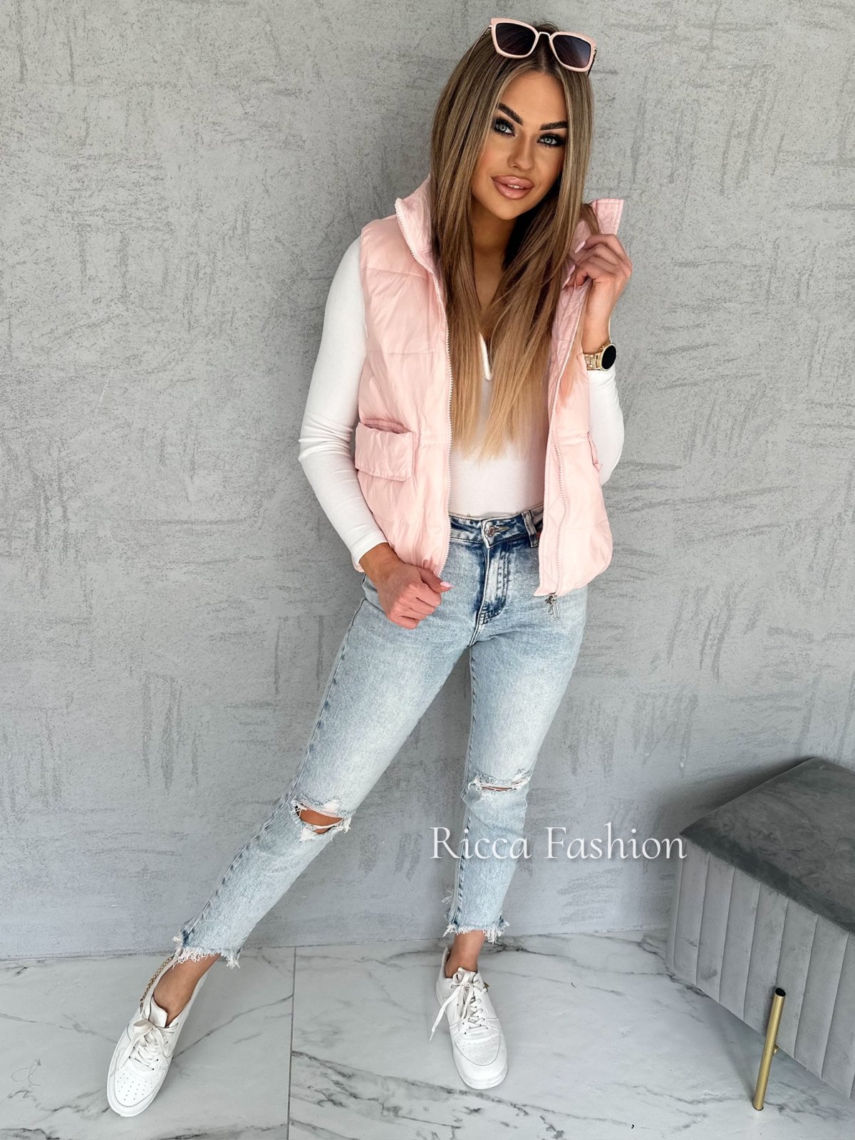 Kamizelka puchowa TWINGO, light pink