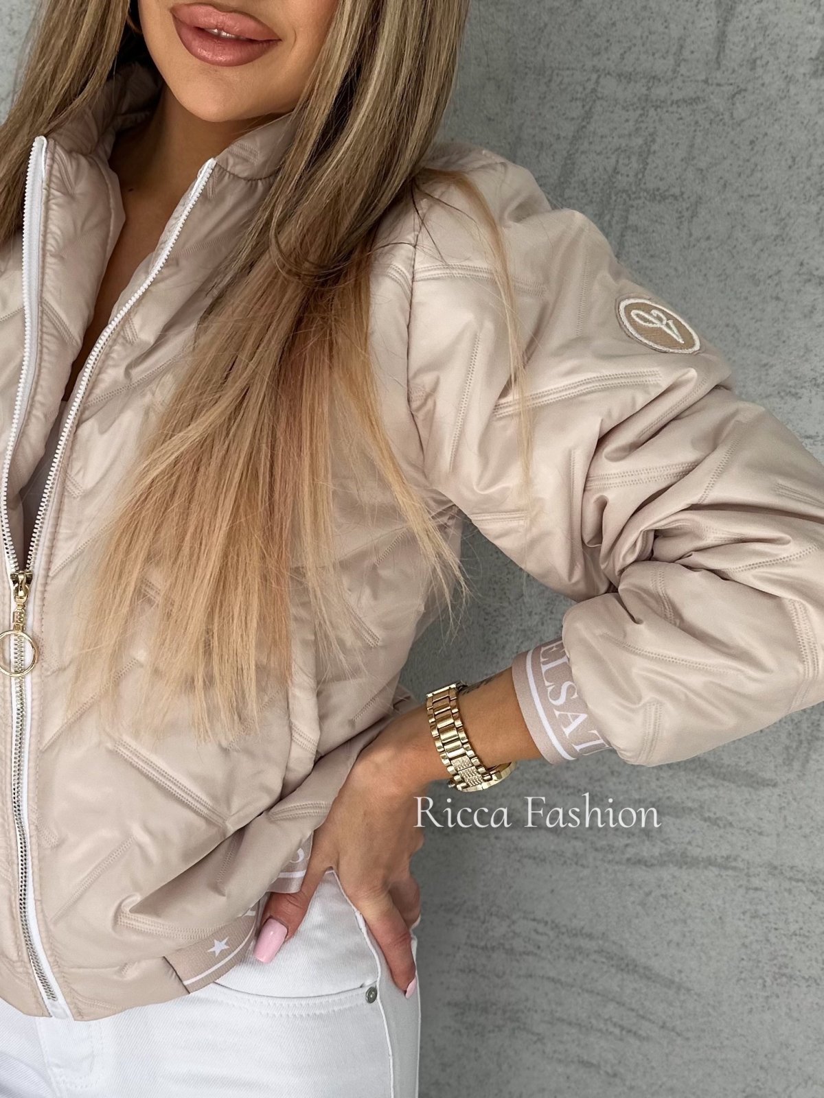 Kurtka pikowana BLANCA, nude