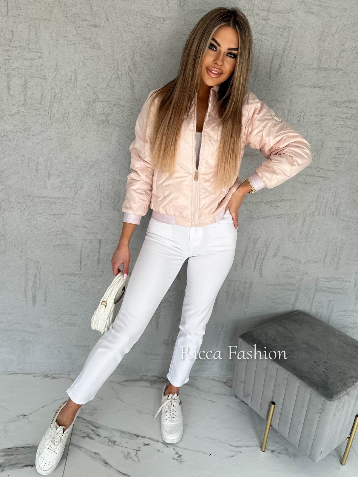 Kurtka pikowanaBLANCA, light pink