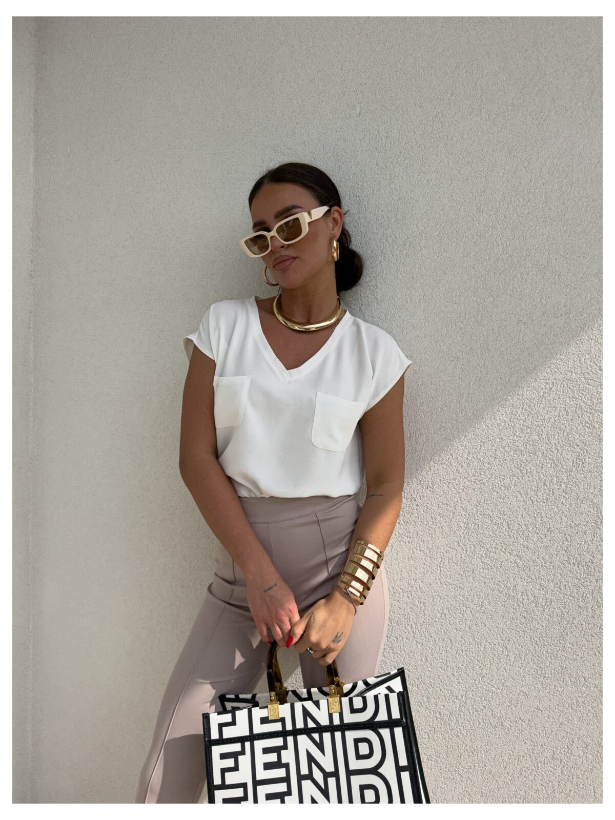 Bluzka KIESZONKI, ecru