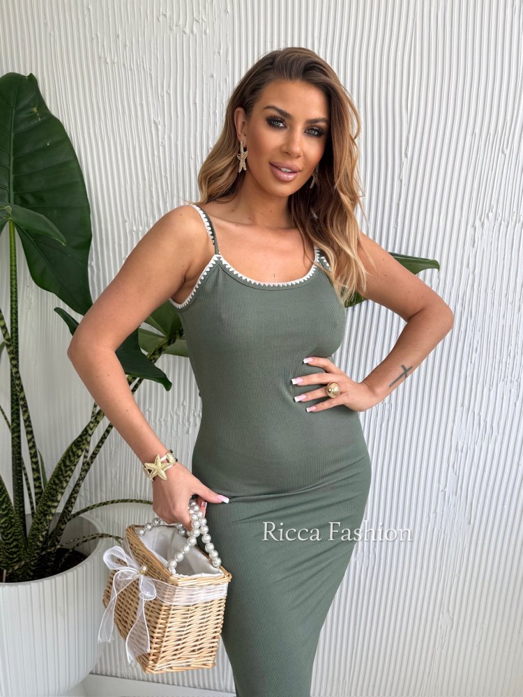 Sukienka prążek ROMINA, khaki