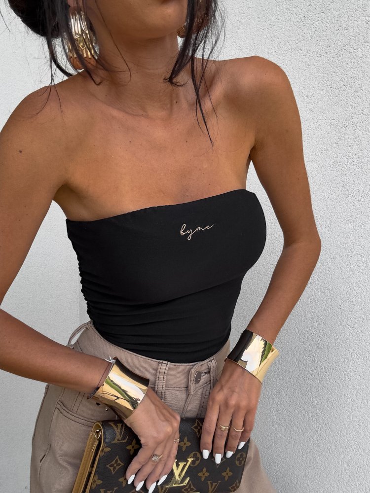 Top z wiskozy MAVEN, czarny