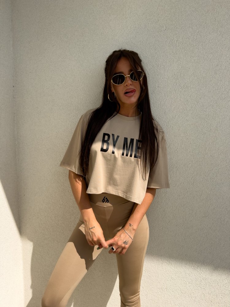 T-shirt pudełkowy KANSAS, beż