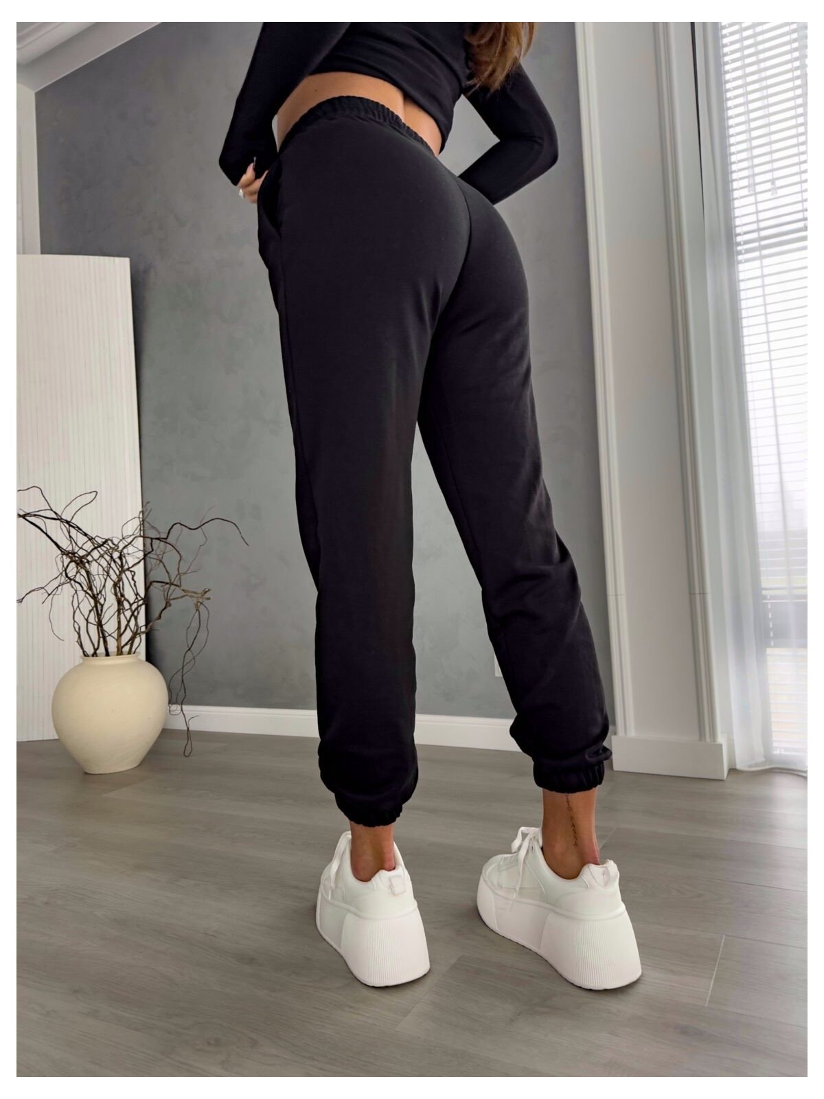 Spodnie dresowe PINK LOGO, czarne