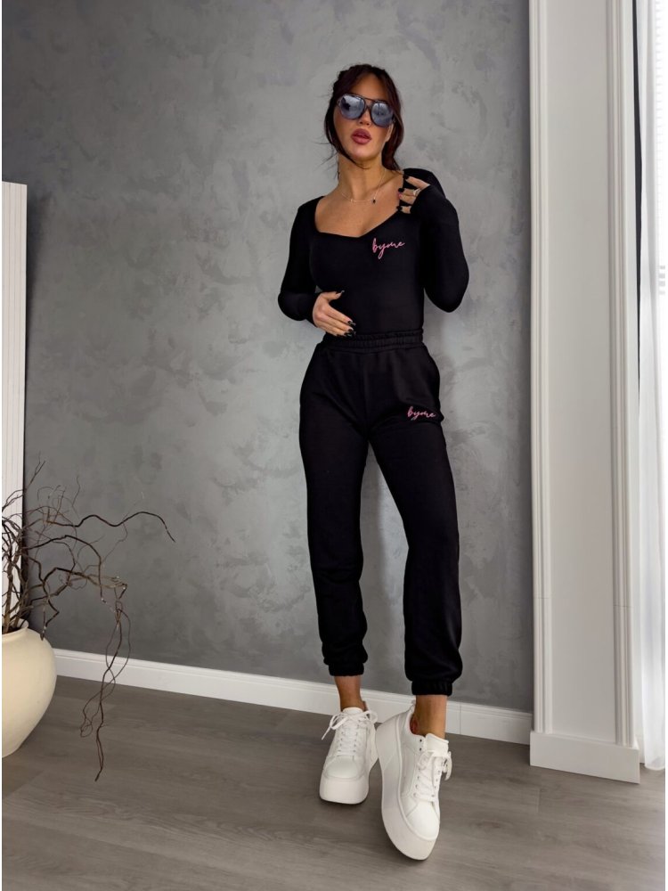 Spodnie dresowe PINK LOGO, czarne