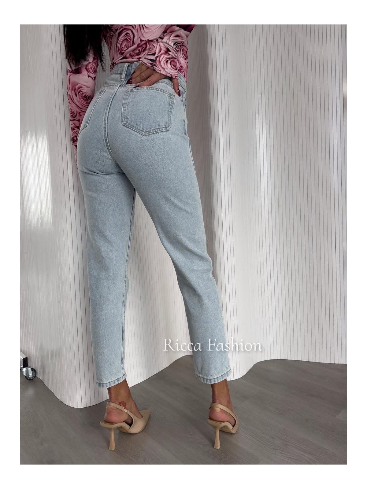 Spodnie mom fit LOWE, blue