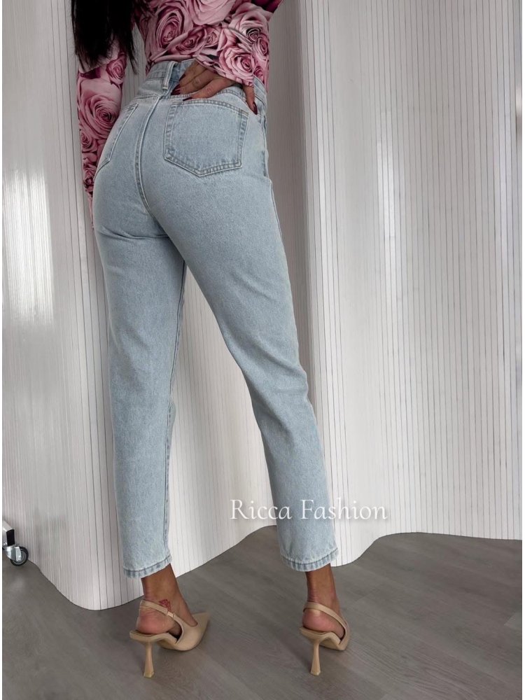 Spodnie mom fit LOWE, blue