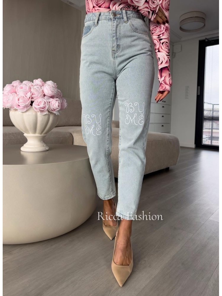 Spodnie mom fit LOWE, blue