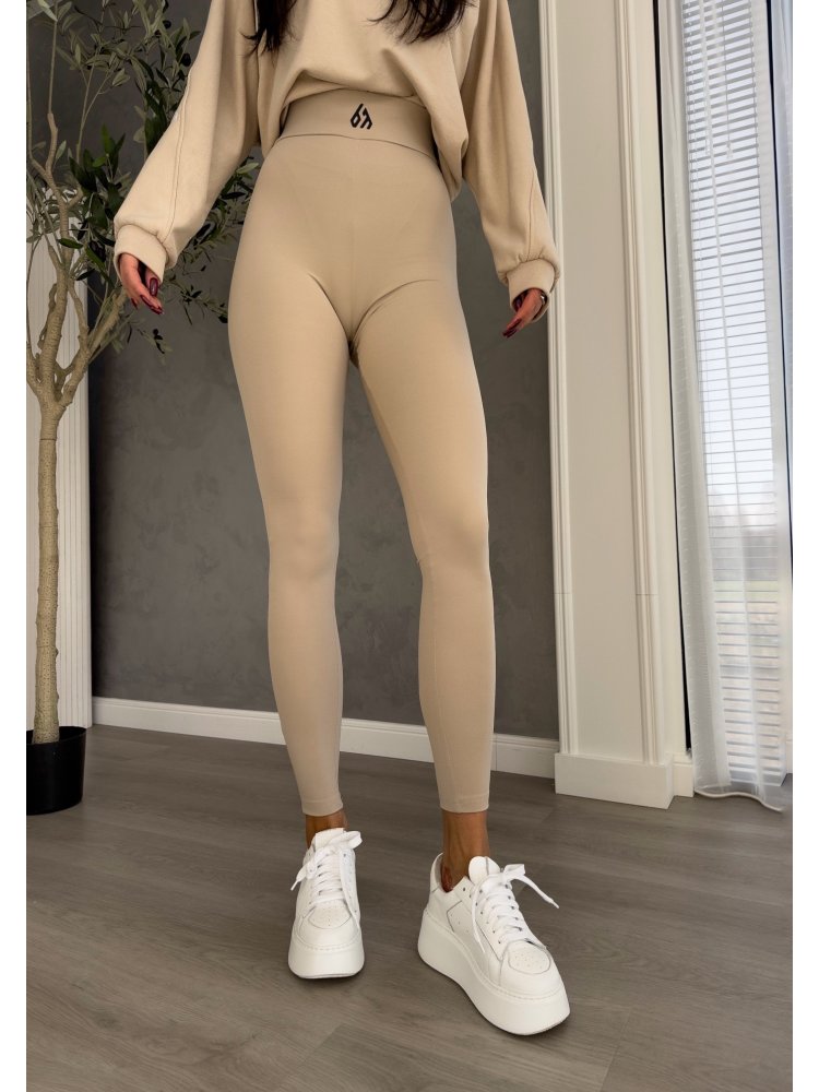 Legginsy GYM TIME, jasny beż