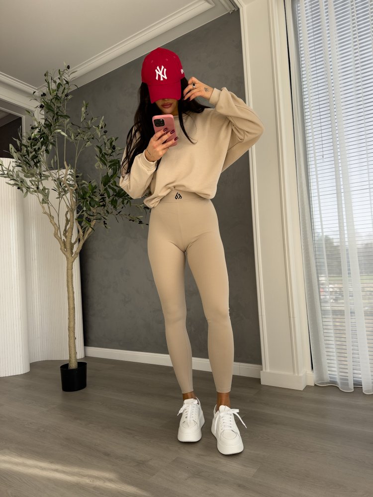 Legginsy GYM TIME, jasny beż