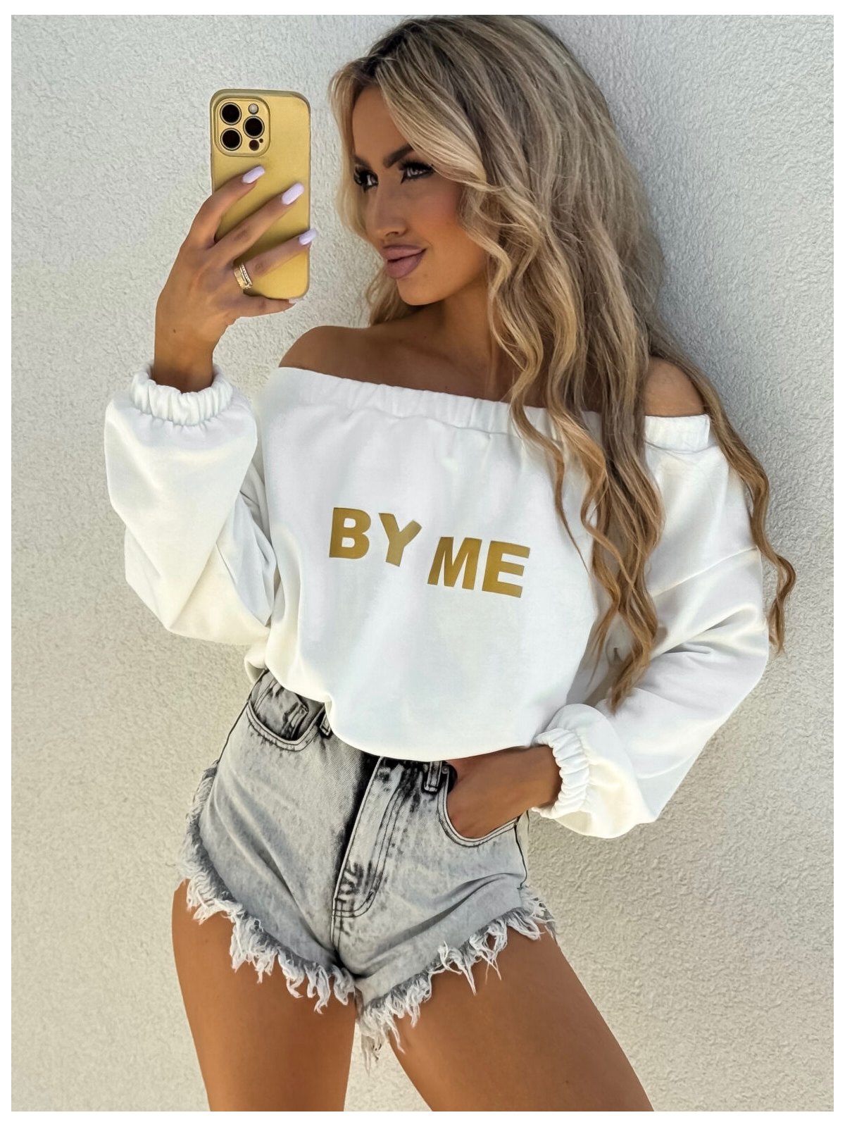 Bluza dresowa UNDER, ecru