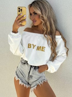 Bluza dresowa UNDER, ecru