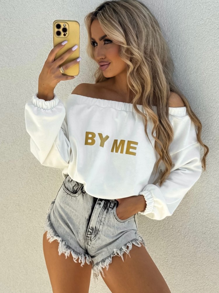 Bluza dresowa UNDER, ecru